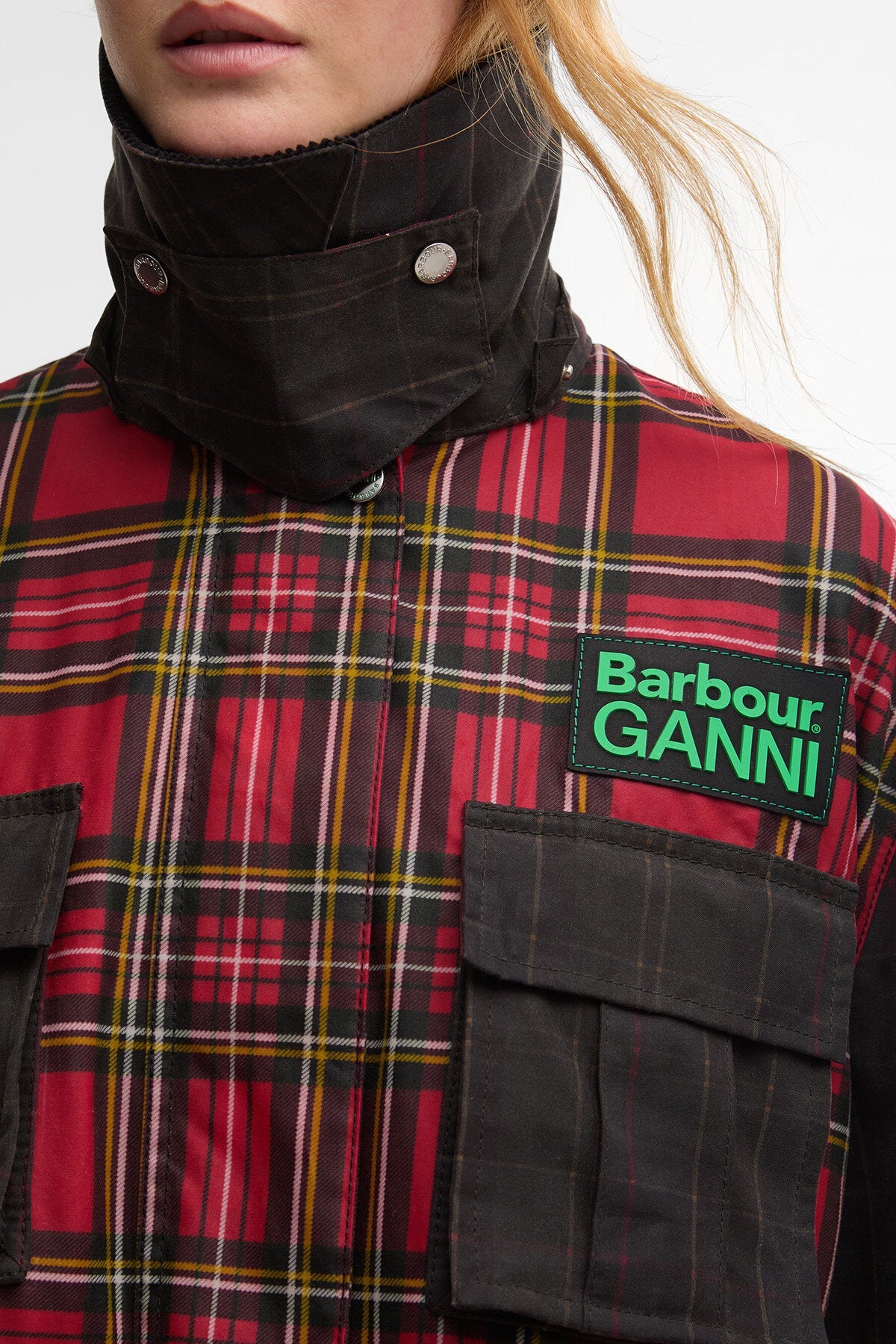 Tartan Peplum Waxed Jacket