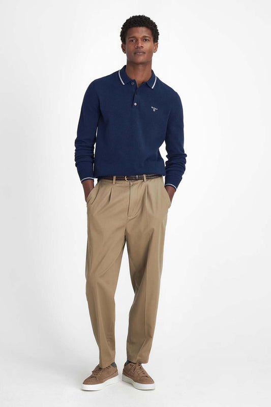 Nocton Strick-Langarm-Poloshirt