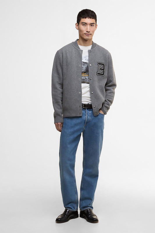 Letterman-Strickbomberjacke